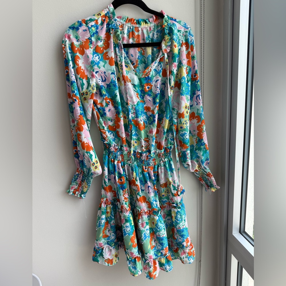Floral Long Sleeve Mini Dress